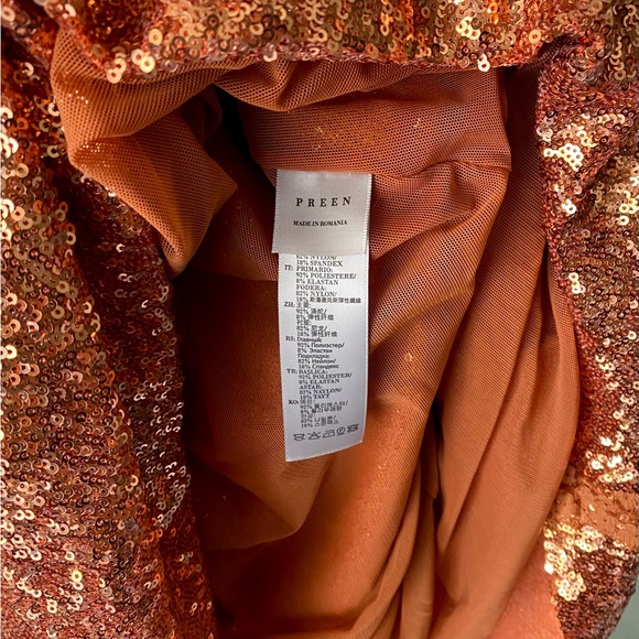 Preen by Thornton Bregazzi  Copper Sequin Dress - Picture 2 of 9